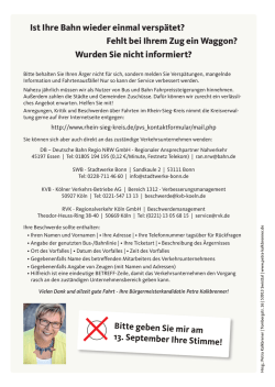 Ist Ihre Bahn wieder einmal versp&auml;tet? Fehlt bei Ihrem Zug ein
