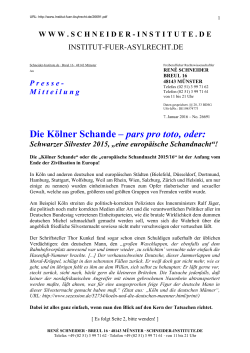 Die Kölner Schande, pars pro toto - Institut-fuer
