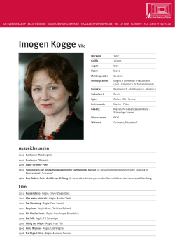 Imogen Kogge Vita - Agentur Sibylle Fl&ouml;ter