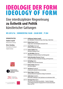 Ideologie der Form - Zentrum f&uuml;r Interkulturelle Studien