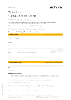 Order form SCHUFA Credit Report