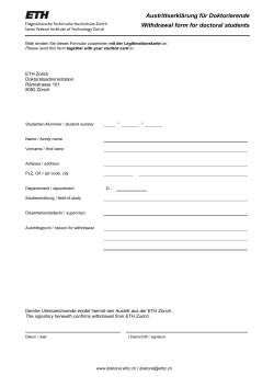 Austrittserklärung für Doktorierende Withdrawal form for doctoral