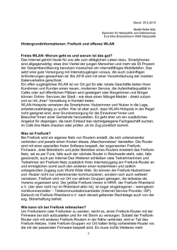 Hintergrundinformationen zum Thema &bdquo;Freifunk&ldquo;