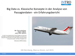 Big Data vs. Klassische Konzepte in der Analyse von Passagierdaten