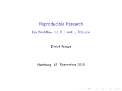 Reproducible Research mit R/knitr/RStudio