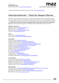 Internetrecherche &ndash; Tools f&uuml;r bessere Stories