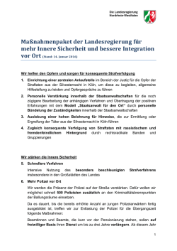 Maßnahmenpaket der Landesregierung für mehr