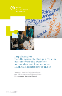Impulspapier Handlungsempfehlungen f&uuml;r eine bessere Wirkung