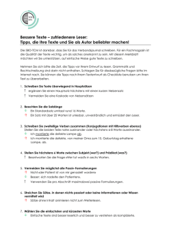 Bessere Texte – zufriedenere Leser: Tipps, die Ihre - SBO-TCM