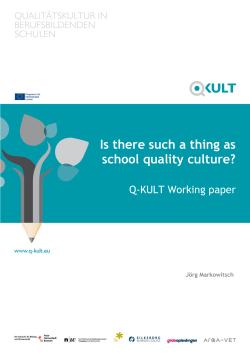 Is there such a thing as school quality culture? - Q-KULT