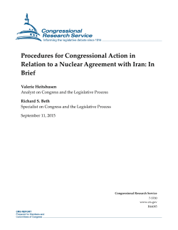 Procedures for Congressional Action in Relation to a Nuclear