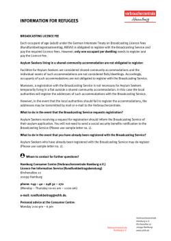 information for refugees - Verbraucherzentrale Hamburg
