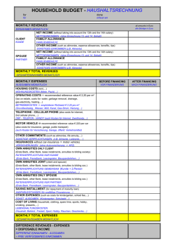 Haushaltsrechnung (englisch)