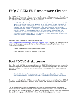 FAQ: G DATA EU Ransomware Cleaner