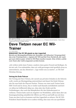 Dave Tietzen neuer EC Wil