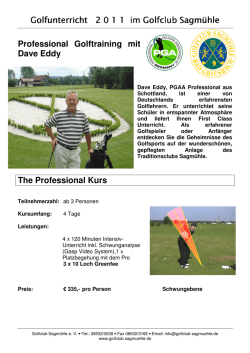 Golfunterricht 2011 - Golf und Fashion Outlet