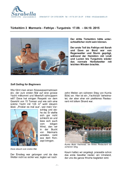 Türkeitörn 3 Marmaris - Fethiye - Turgutreis 17.09. – 04.10. 2015