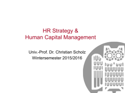 HR Strategy & Human Capital Management - ORGA.UNI