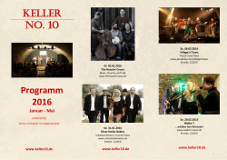 Keller No. 10 Programm 2016