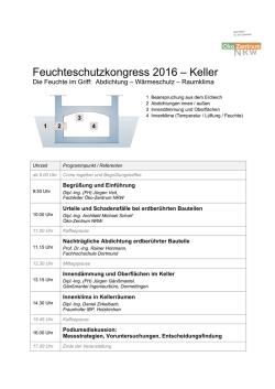 Feuchteschutzkongress 2016 &ndash; Keller - &Ouml;ko