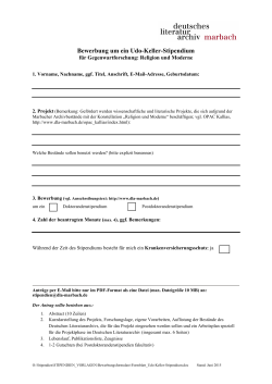 Formblatt Udo-Keller-Stipendium - Deutsches Literaturarchiv Marbach