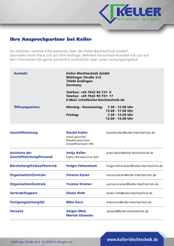 Ansprechpartner - Keller Blechtechnik GmbH