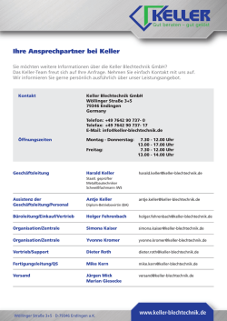Ansprechpartner - Keller Blechtechnik GmbH