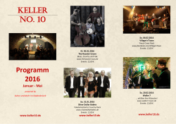 Keller No. 10 Programm 2016 - Kultur und Mehr im Städtedreieck