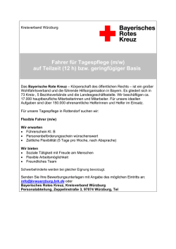 Fahrer für Tagespflege (m/w) auf Teilzeit (12 h) bzw