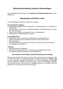 Stellenausschreibung Landkreis Emmendingen Hausmeister und