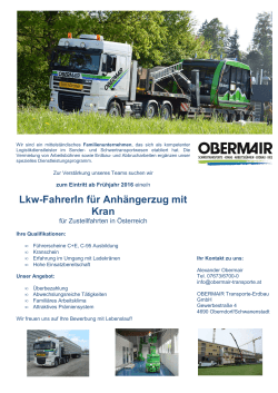 Lkw-Fahrer für Anhängerzug mit Kran - Obermair Transporte