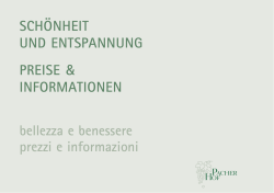 SCHÖNHEIT UND ENTSPANNUNG PREISE & INFORMATIONEN