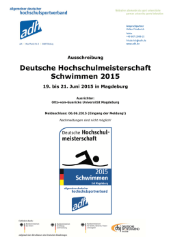 Deutsche Hochschulmeisterschaft Schwimmen 2015
