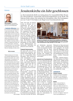 Jesuitenkirche ein Jahr geschlossen