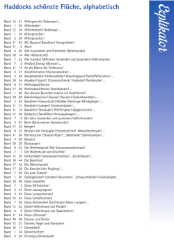 Haddocks sch&ouml;nste Fl&uuml;che, alphabetisch