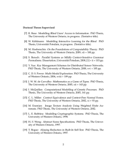 Doctoral Theses Supervised [7] R. Bose: Modelling Blind Users