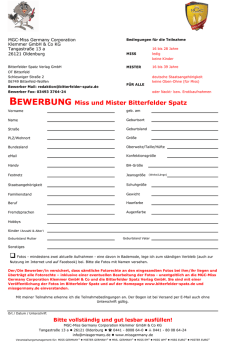 BEWERBUNG Miss und Mister Bitterfelder Spatz