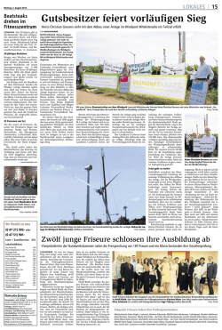 Gutsbesitzer feiert vorl&auml;ufigen Sieg