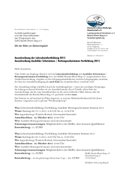 Ausschreibung Lehrschein Fortbildung 2015 Bez Rhein Sieg