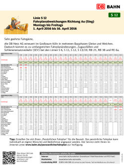 Fahrplan (Köln Messe/Deutz – Au (Sieg))