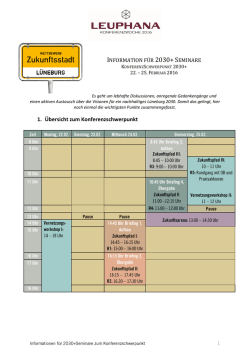 Infos zum Konferenzschwerpunkt L&uuml;neburg 2030+