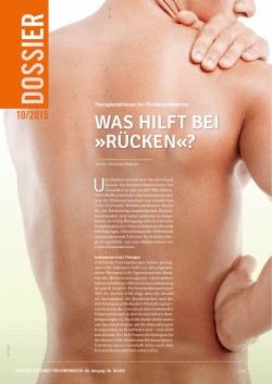 was hilft bei »rücken«? - Deutsche Zeitschrift für Sportmedizin