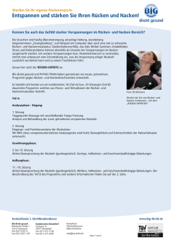 Entspannen und stärken Sie Ihren Rücken und Nacken! - Physio