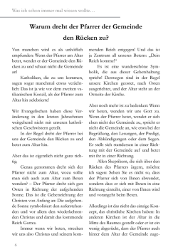 Warum dreht der Pfarrer der Gemeinde den R&uuml;cken zu?