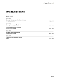 Inhaltsverzeichnis - Non au cancer du c&ocirc;lon