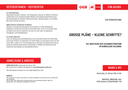 grosse pl&auml;ne &ndash; kleine schritte?