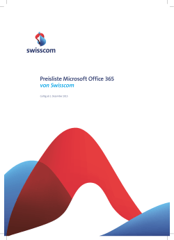 Preisliste Microsoft Office 365 von Swisscom