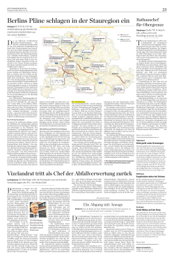 Berlins Pläne schlagen in der Stauregion ein