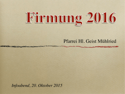 Firmung 2016 - Pfarrei Hl. Geist Mühlried