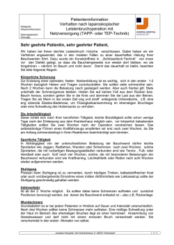 Patienteninformation Verhalten nach laparoskopischer